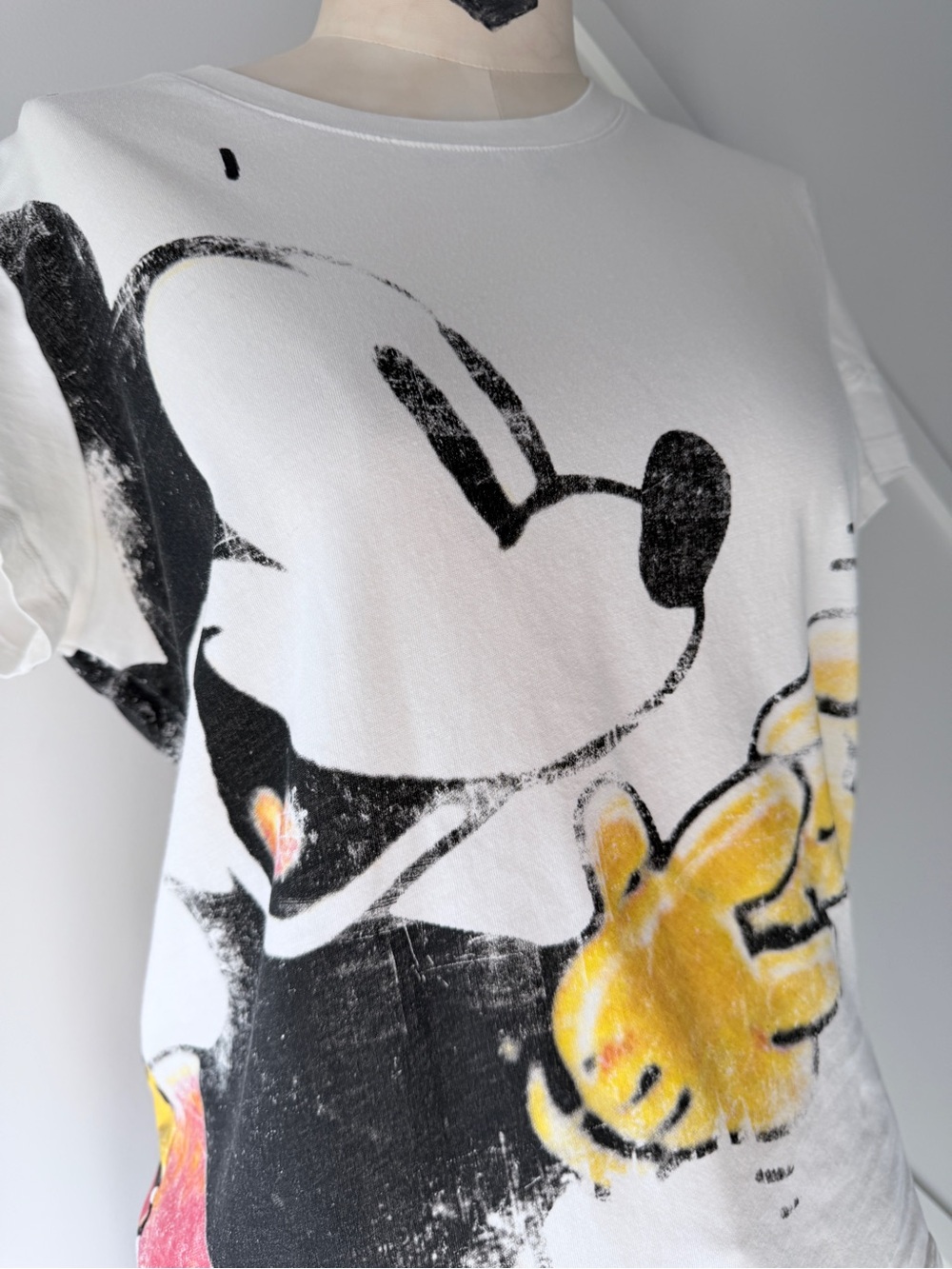Desigual Disney Mickey Mouse Graphic T Shirt White Pop Art Tee Approx Small - Picture 6 of 14
